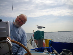 Sailing on the Oosterschelde with our hitchhiker